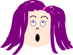 purple hair, pink scalp